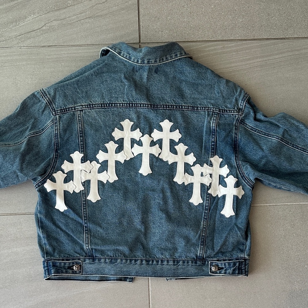 Women Classic Cross Blue Jean Jacket